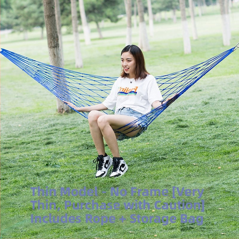 Kültéri függőágy - egyszemélyes, nylon kötél hálós felület, felborulás elleni dizájn