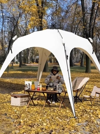 Automata gyorsan nyíló kültéri kupol sátor kempingezéshez; szélvédő és esőálló; egyrétegű konstrukció; szálas rudak; külső, belső és padló Oxford anyagból; súly 8,6 kg; külső vízállóság >3000 mm; alkalmas tavaszra és őszre