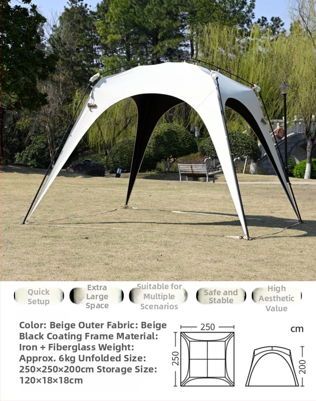 Automata gyorsan nyíló kültéri kupol sátor kempingezéshez; szélvédő és esőálló; egyrétegű konstrukció; szálas rudak; külső, belső és padló Oxford anyagból; súly 8,6 kg; külső vízállóság >3000 mm; alkalmas tavaszra és őszre