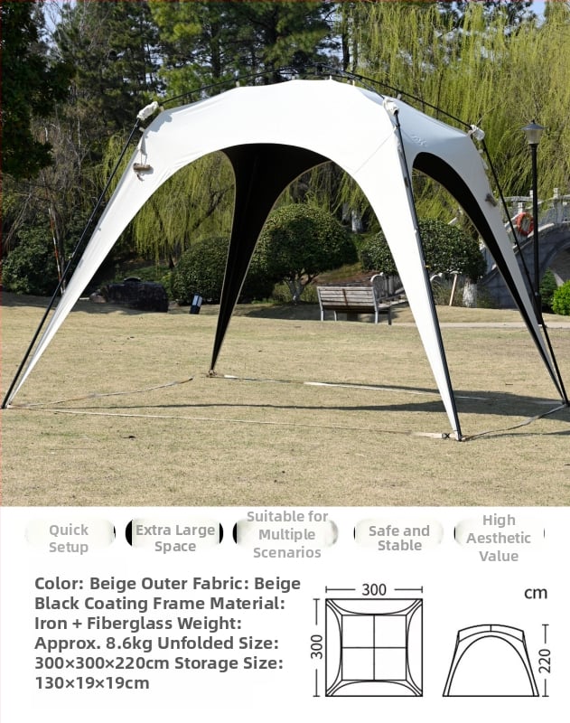 Automata gyorsan nyíló kültéri kupol sátor kempingezéshez; szélvédő és esőálló; egyrétegű konstrukció; szálas rudak; külső, belső és padló Oxford anyagból; súly 8,6 kg; külső vízállóság >3000 mm; alkalmas tavaszra és őszre