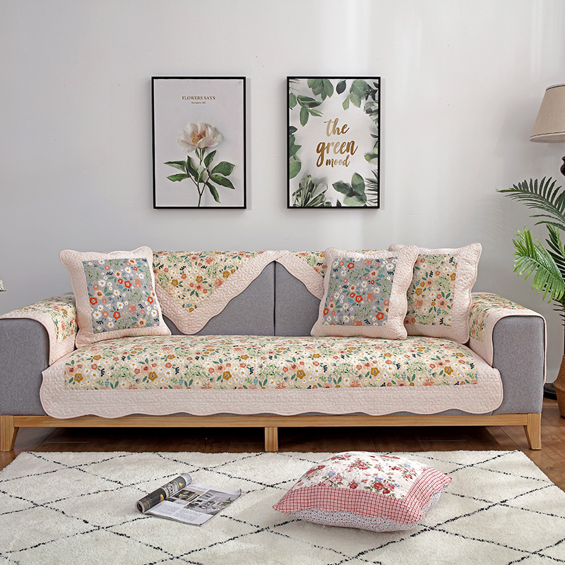 Jastuk za kauč od 100% pamuka s floralnim uzorkom, protuklizni, za dvosjed kauč, moderni minimalistički stil