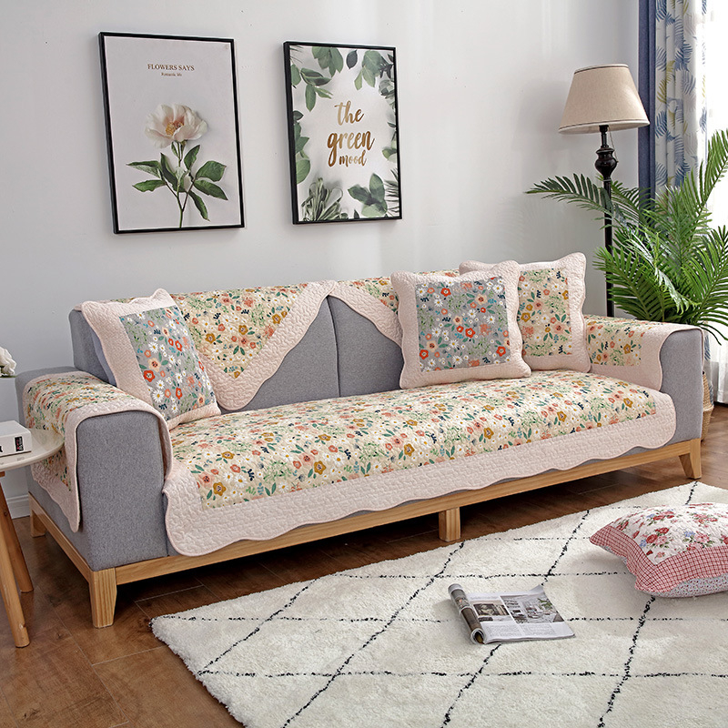 Jastuk za kauč od 100% pamuka s floralnim uzorkom, protuklizni, za dvosjed kauč, moderni minimalistički stil