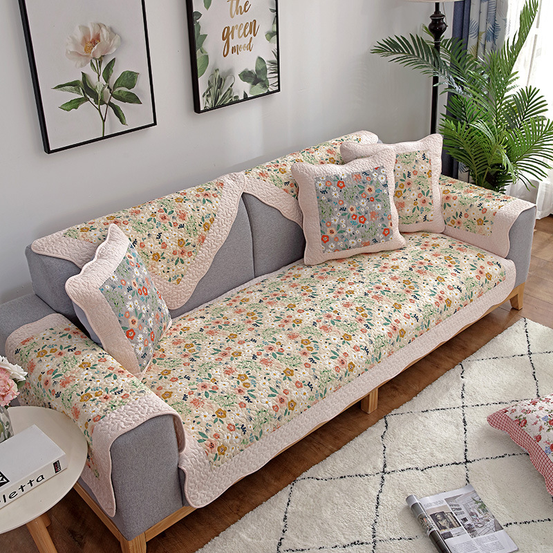Jastuk za kauč od 100% pamuka s floralnim uzorkom, protuklizni, za dvosjed kauč, moderni minimalistički stil