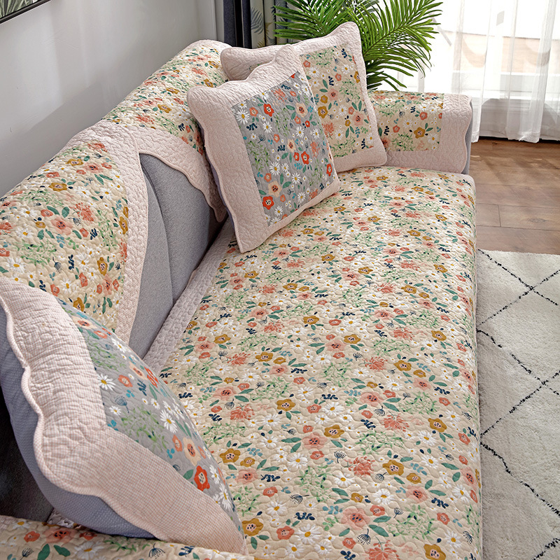 Jastuk za kauč od 100% pamuka s floralnim uzorkom, protuklizni, za dvosjed kauč, moderni minimalistički stil