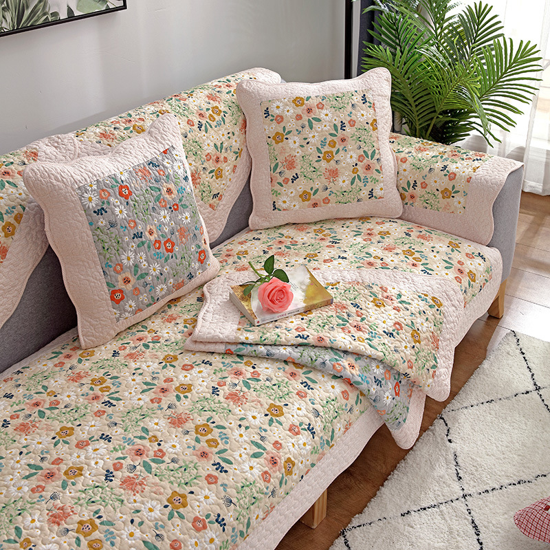 Jastuk za kauč od 100% pamuka s floralnim uzorkom, protuklizni, za dvosjed kauč, moderni minimalistički stil