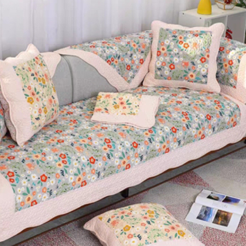 Jastuk za kauč od 100% pamuka s floralnim uzorkom, protuklizni, za dvosjed kauč, moderni minimalistički stil