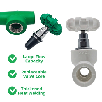 PPR uzatvárací ventil pre vodovodné potrubie, plast, model 20-32, hrúbka steny 0–10, trieda 100