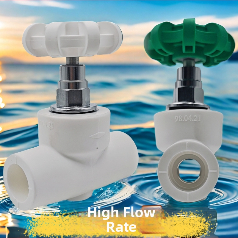 PPR uzatvárací ventil pre vodovodné potrubie, plast, model 20-32, hrúbka steny 0–10, trieda 100