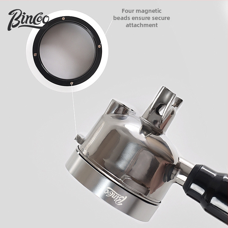 Rukoväť na espresso portafilter s magnetickým prachovým prstencom, 51/53/58 mm, hliníková zliatina