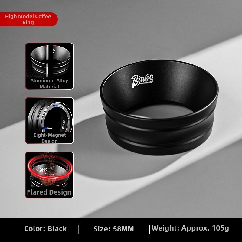 Rukoväť na espresso portafilter s magnetickým prachovým prstencom, 51/53/58 mm, hliníková zliatina