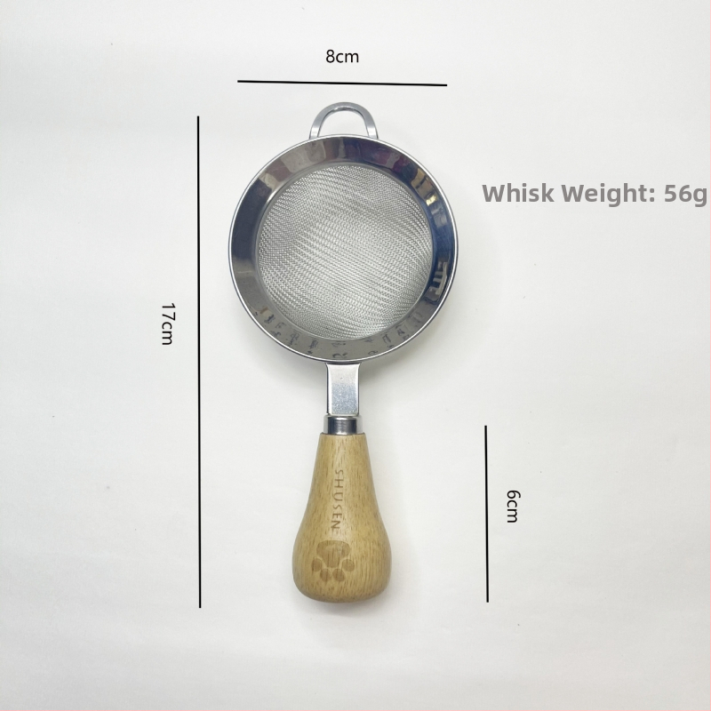 Vajcový šľahač a separátor bielkovín, lis na pyré - 8-dielny set kuchynských nástrojov z nehrdzavejúcej ocele s rukoväťami z gumového dreva