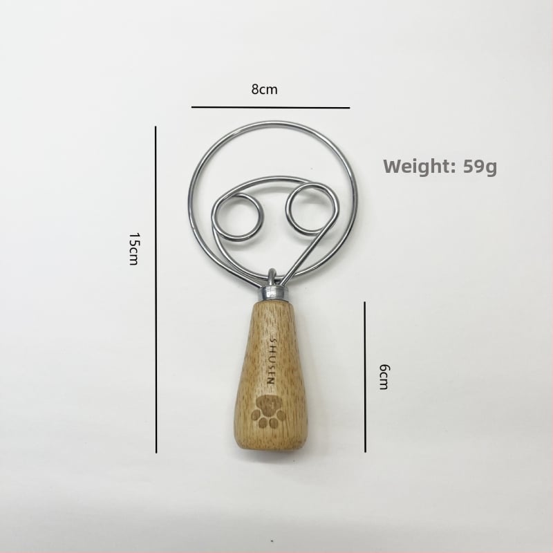 Разбърквач за яйца, разделител за белтъци и преса за пюре - 8-частен комплект кухненски прибори от неръждаема стомана с дръжки от гумирано дърво