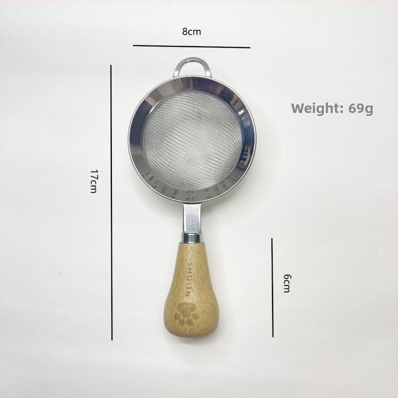 Разбърквач за яйца, разделител за белтъци и преса за пюре - 8-частен комплект кухненски прибори от неръждаема стомана с дръжки от гумирано дърво