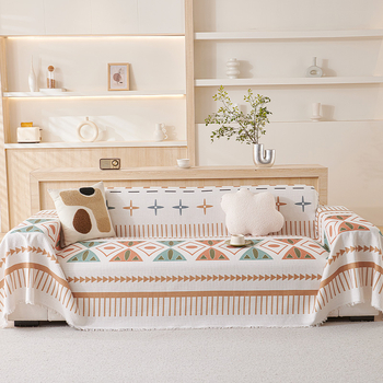 Boho navlaka za kauč – potpuno prekrivanje u jednom komadu, za sve sezone, boho stil, navlaka za jastuk i deka za kauč