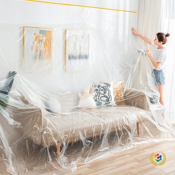 Κάλυμμα καναπέ από πλαστικό φιλμ, μιας χρήσης, προστατευτικό κάλυμμα σκόνης, απλός μοντέρνος στυλ, για σαλόνι, υπνοδωμάτιο, μελέτη, τραπεζαρία, μπαλκόνι, παιδικό δωμάτιο, εμπορικό χώρο