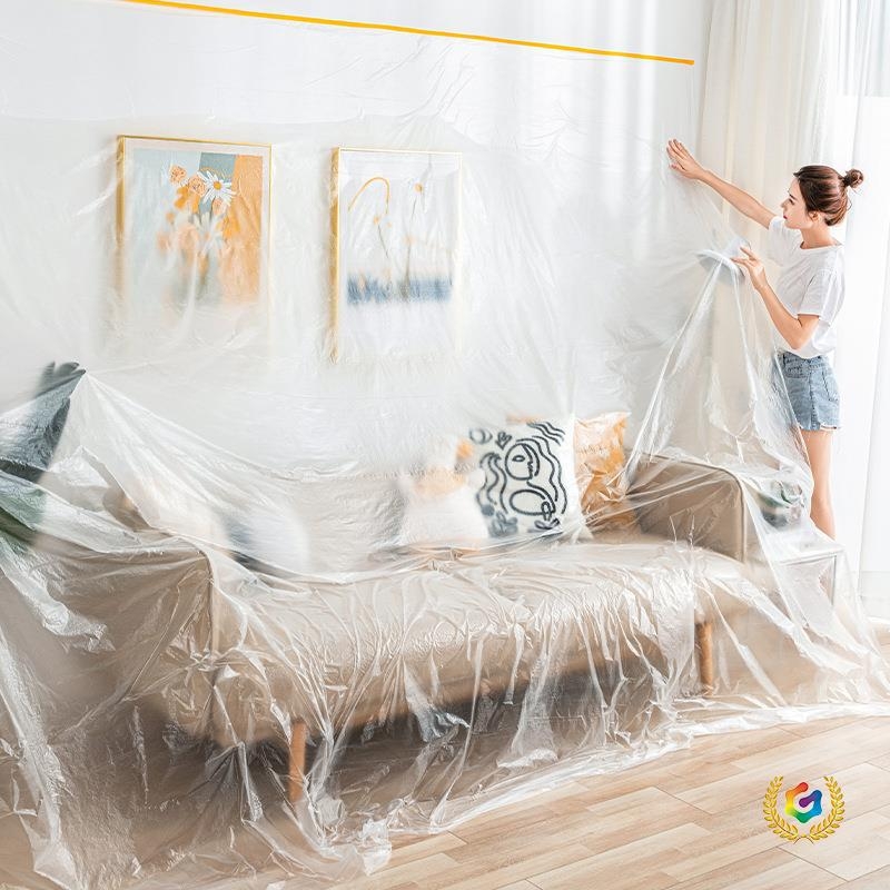 Κάλυμμα καναπέ από πλαστικό φιλμ, μιας χρήσης, προστατευτικό κάλυμμα σκόνης, απλός μοντέρνος στυλ, για σαλόνι, υπνοδωμάτιο, μελέτη, τραπεζαρία, μπαλκόνι, παιδικό δωμάτιο, εμπορικό χώρο