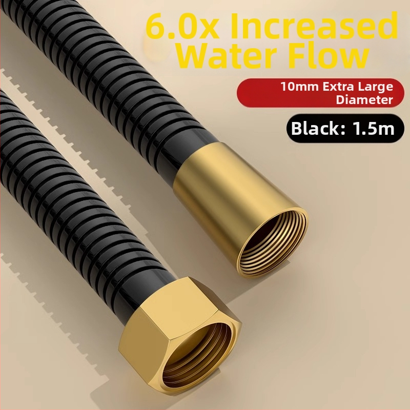 Sprchový set s vysokým prietokom, hadica z meďe/nerezovej ocele, guľatá sprchová hlavica, závitové pripojenie, moderný minimalistický štýl