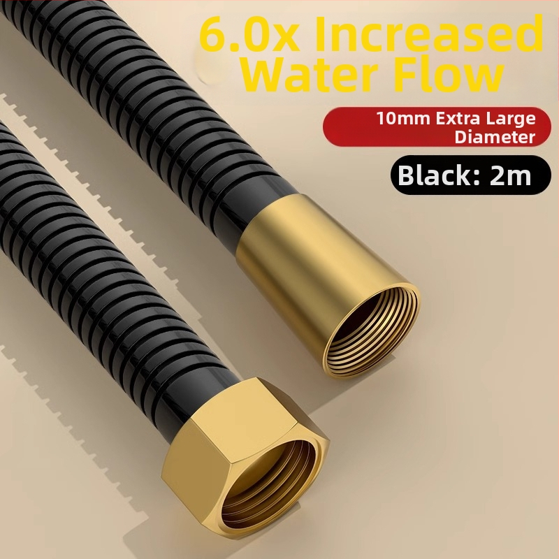 Sprchový set s vysokým prietokom, hadica z meďe/nerezovej ocele, guľatá sprchová hlavica, závitové pripojenie, moderný minimalistický štýl