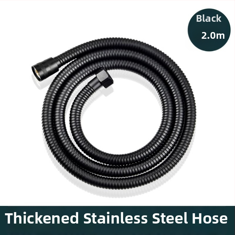 Sprchový set s vysokým prietokom, hadica z meďe/nerezovej ocele, guľatá sprchová hlavica, závitové pripojenie, moderný minimalistický štýl