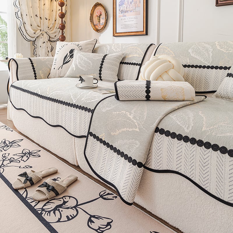 Chenille anyagú kanapé párna; univerzális illeszkedés; mintázat: egyszínű vagy virágos; minimalist stílus; párnahuzat