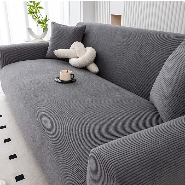 Corduroy navlaka za kauč, prugasti uzorak, poliester, za kutnu garnituru, moderni minimalistički stil