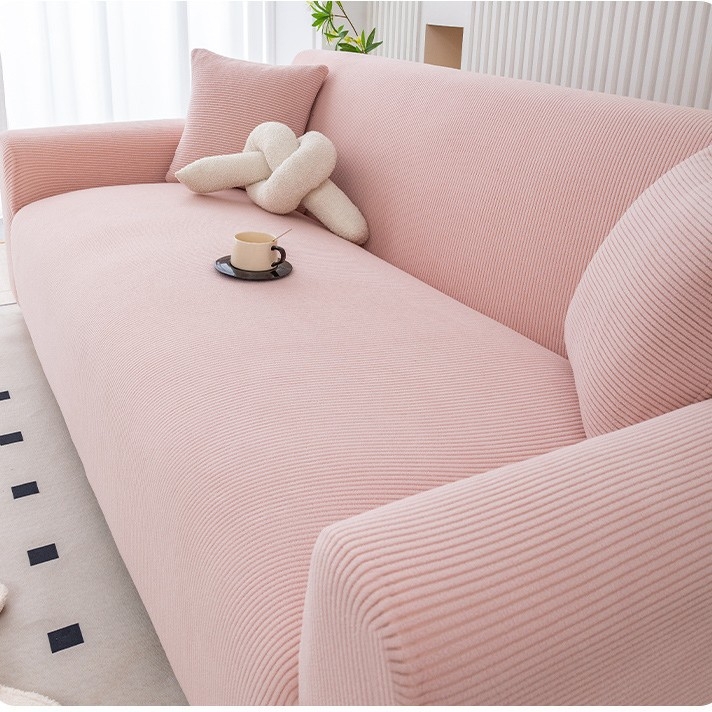Corduroy navlaka za kauč, prugasti uzorak, poliester, za kutnu garnituru, moderni minimalistički stil