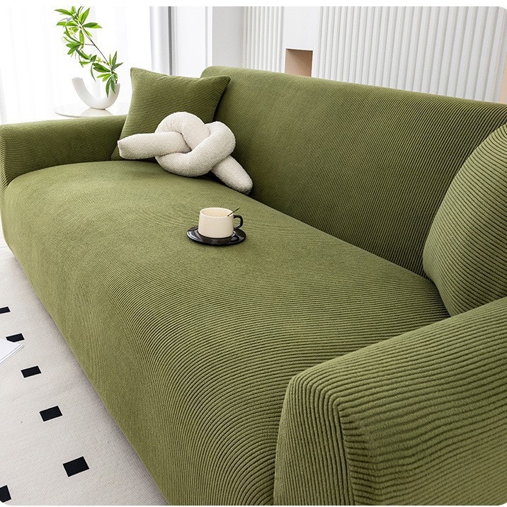 Corduroy navlaka za kauč, prugasti uzorak, poliester, za kutnu garnituru, moderni minimalistički stil