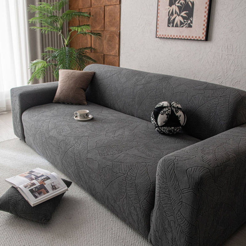 Navlaka za kauč od jacquard baršuna, otporna na ogrebotine mačaka, jednobojna, potpuno pokrivanje, plišani završni sloj