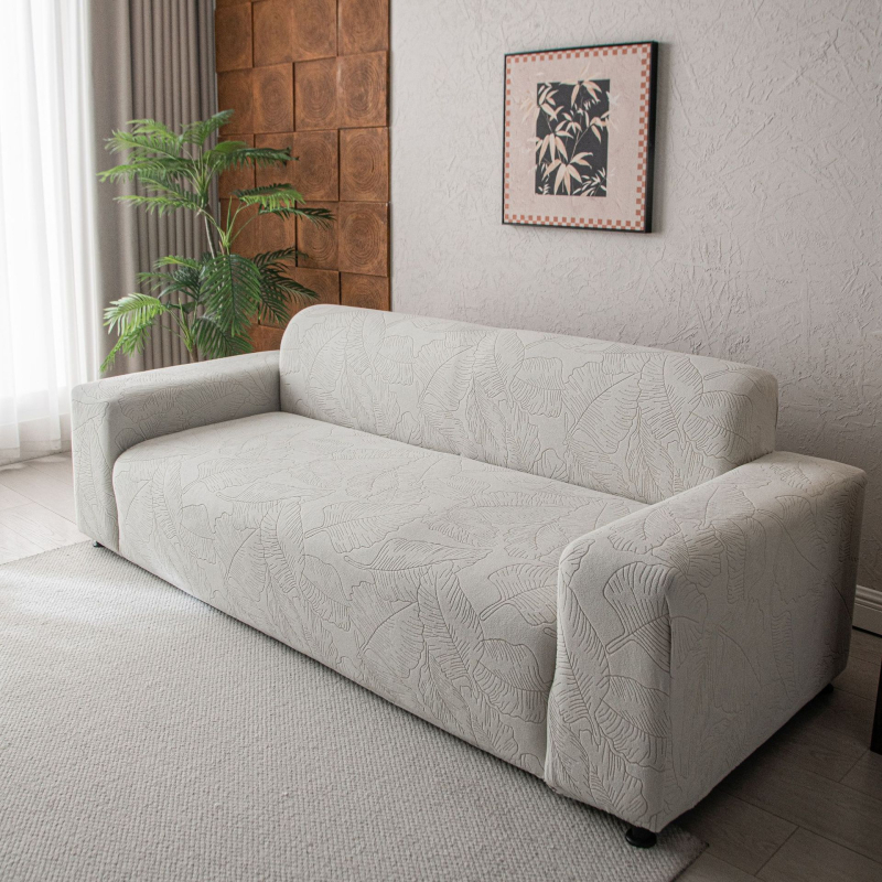 Navlaka za kauč od jacquard baršuna, otporna na ogrebotine mačaka, jednobojna, potpuno pokrivanje, plišani završni sloj