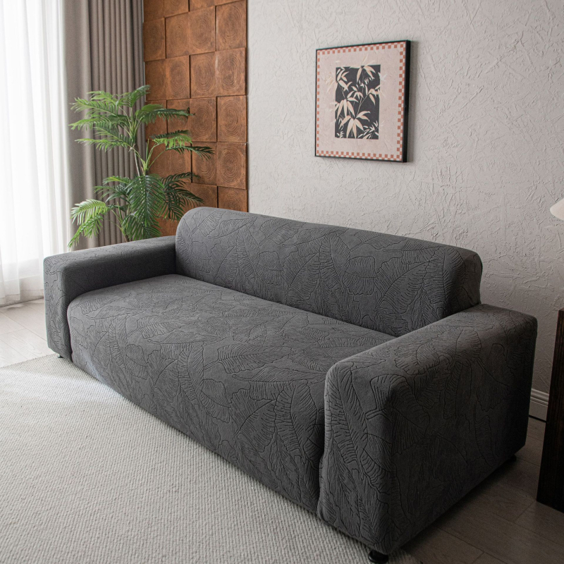 Navlaka za kauč od jacquard baršuna, otporna na ogrebotine mačaka, jednobojna, potpuno pokrivanje, plišani završni sloj