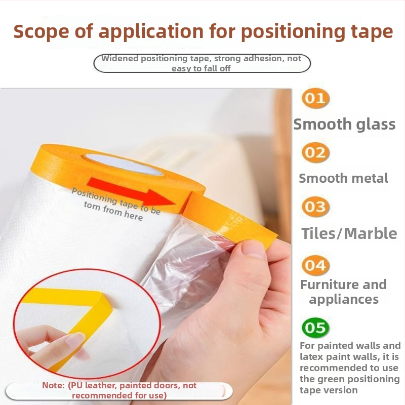 Jednorázový PE ochranný obal na nábytok pre šatník, pohovku a posteľ – samo-lepiaci ochranný obal, jednoduchý moderný štýl, model WS878565262654, do obývačky