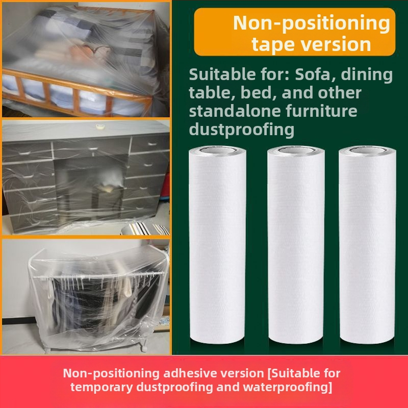 Jednorázový PE ochranný obal na nábytok pre šatník, pohovku a posteľ – samo-lepiaci ochranný obal, jednoduchý moderný štýl, model WS878565262654, do obývačky