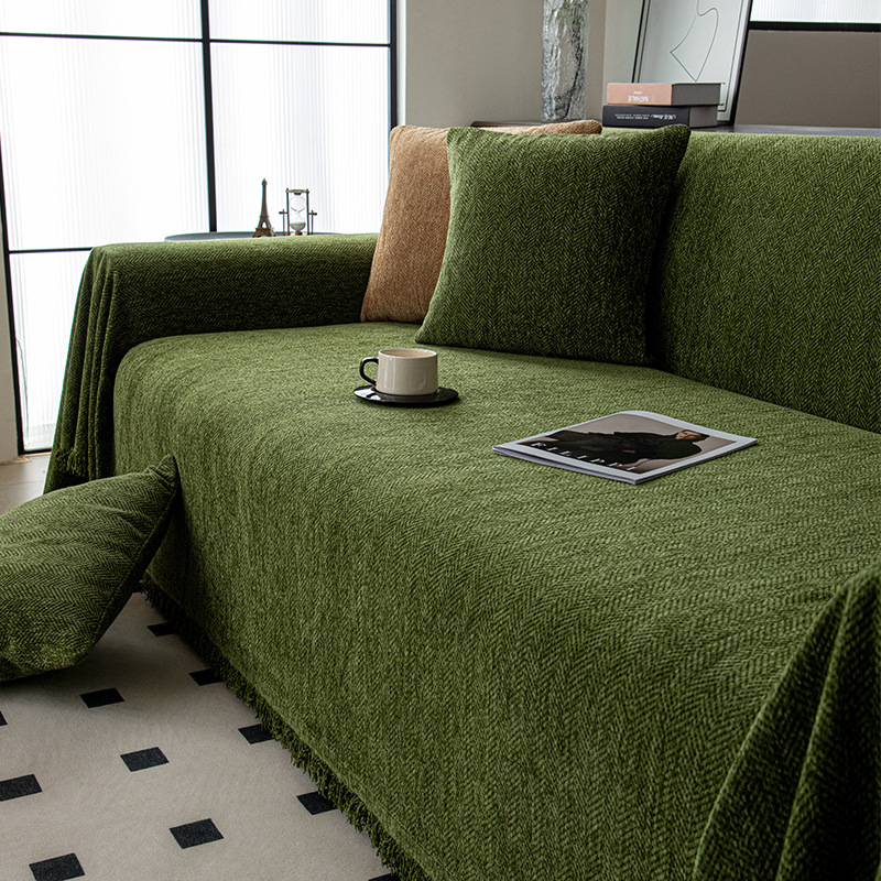 Husă de canapea Chenille, model uni, pentru canapea sectional, stil minimalist, brand Nantong Nitros