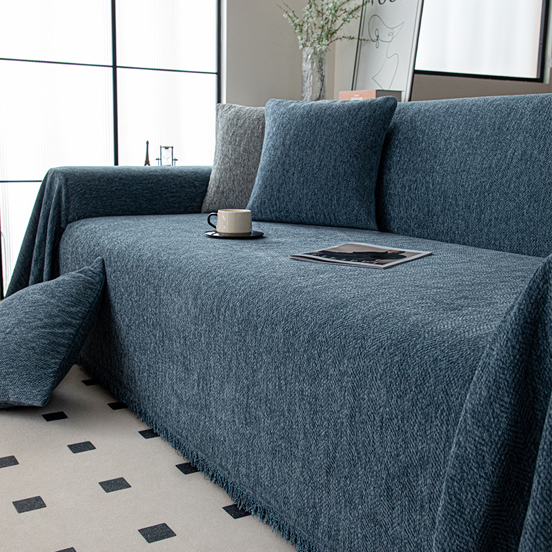 Husă de canapea Chenille, model uni, pentru canapea sectional, stil minimalist, brand Nantong Nitros