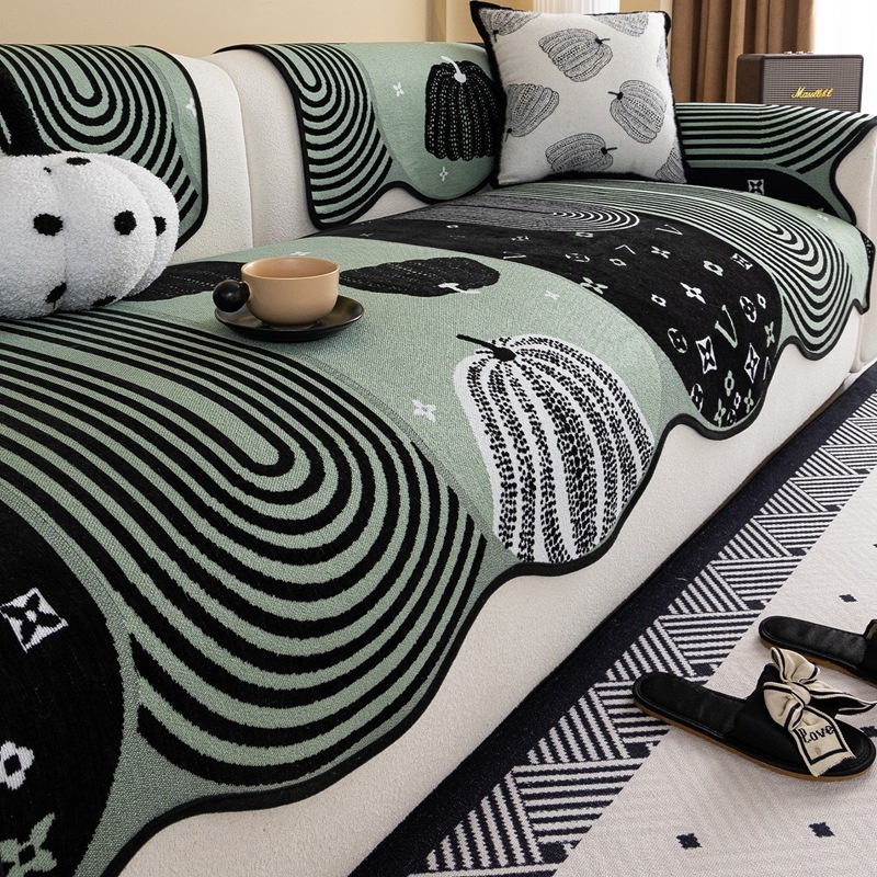 Pernă pentru canapea, potrivire universală, material chenille, model floral, suprafață antiderapantă, stil pernă plată