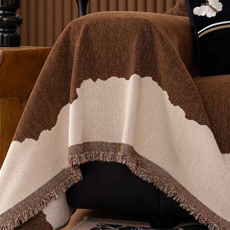 Chenille presvlaka za kutnu sofu — zaštitni pokrov od prašine, doily stil