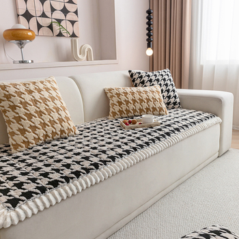 Négyzetmintás poliészter kanapé párnahuzat — testreszabható, modern minimalista stílus, kombinált kanapékhoz