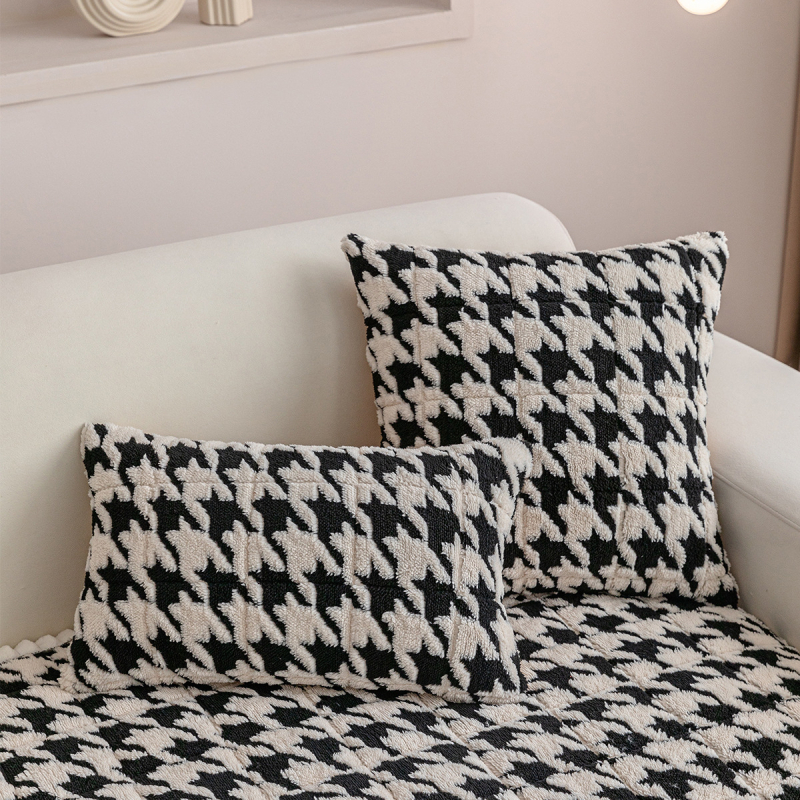 Négyzetmintás poliészter kanapé párnahuzat — testreszabható, modern minimalista stílus, kombinált kanapékhoz