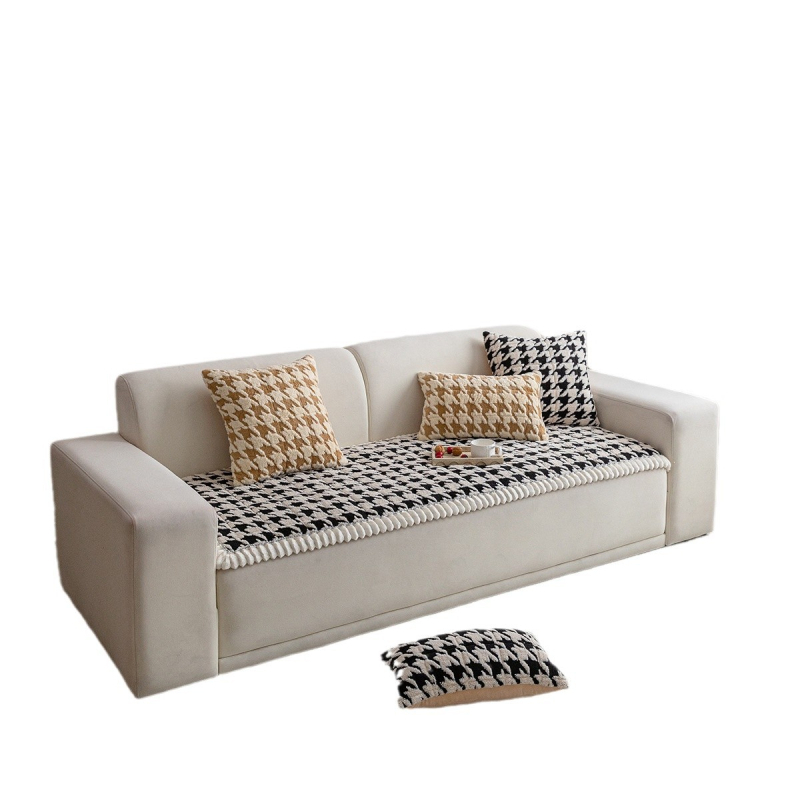 Négyzetmintás poliészter kanapé párnahuzat — testreszabható, modern minimalista stílus, kombinált kanapékhoz