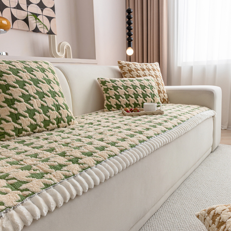 Négyzetmintás poliészter kanapé párnahuzat — testreszabható, modern minimalista stílus, kombinált kanapékhoz