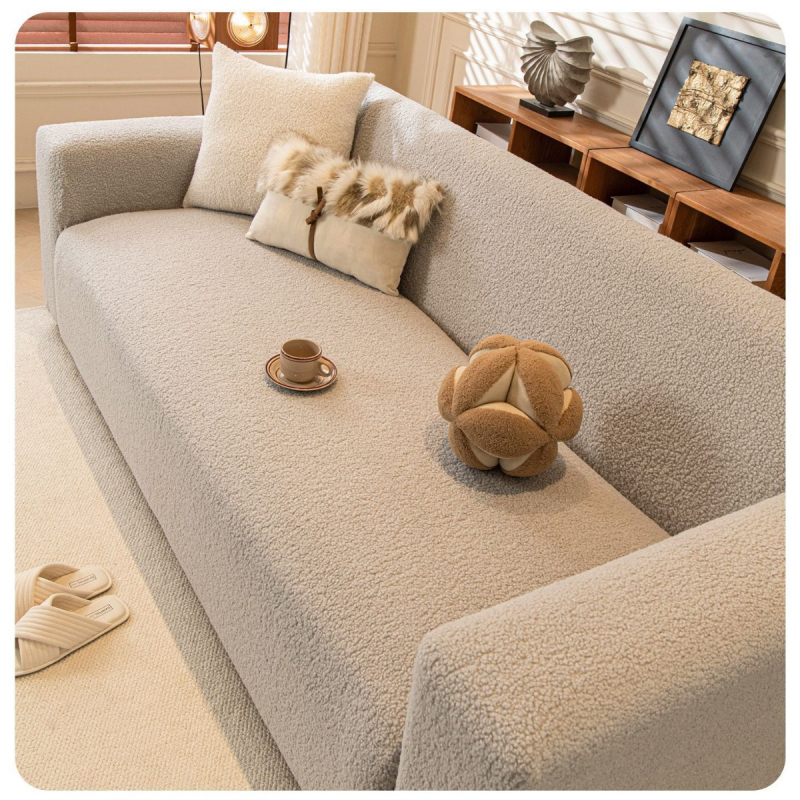 Husa de canapea din pluș, universală, acoperire completă, îngroșată pentru iarnă, protecție împotriva zgârieturilor pisicilor