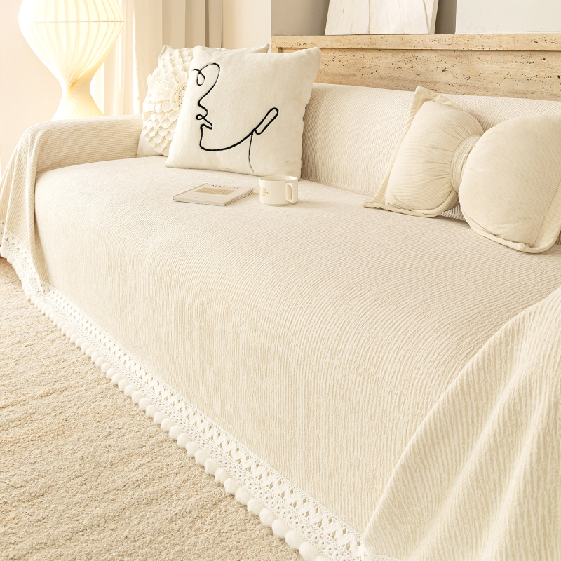 Șal pentru canapea din chenille | utilizare universală | stil minimalist | design din țesătură