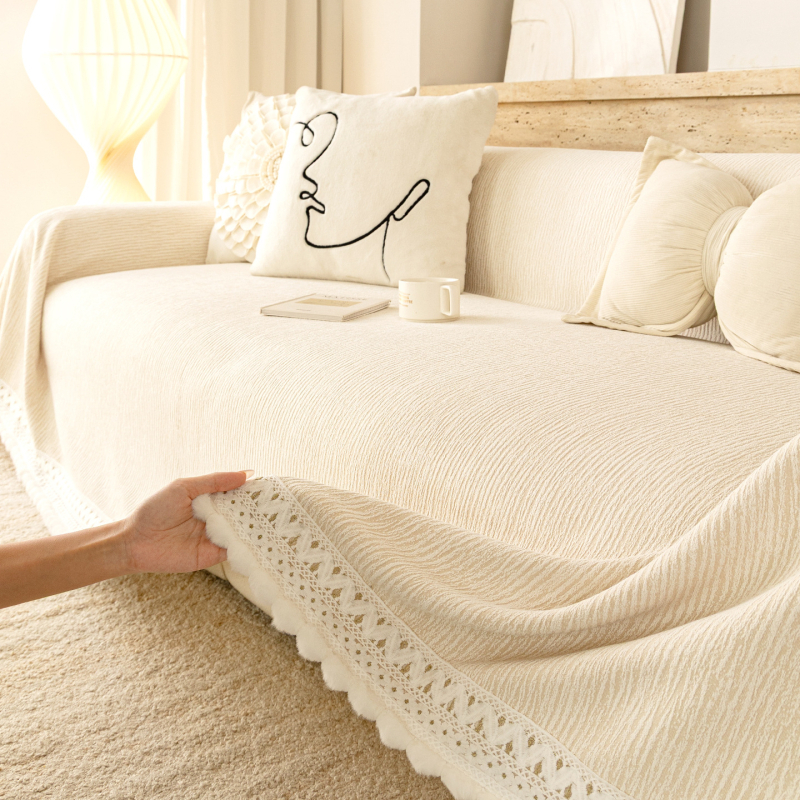 Șal pentru canapea din chenille | utilizare universală | stil minimalist | design din țesătură