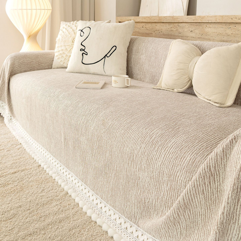 Șal pentru canapea din chenille | utilizare universală | stil minimalist | design din țesătură