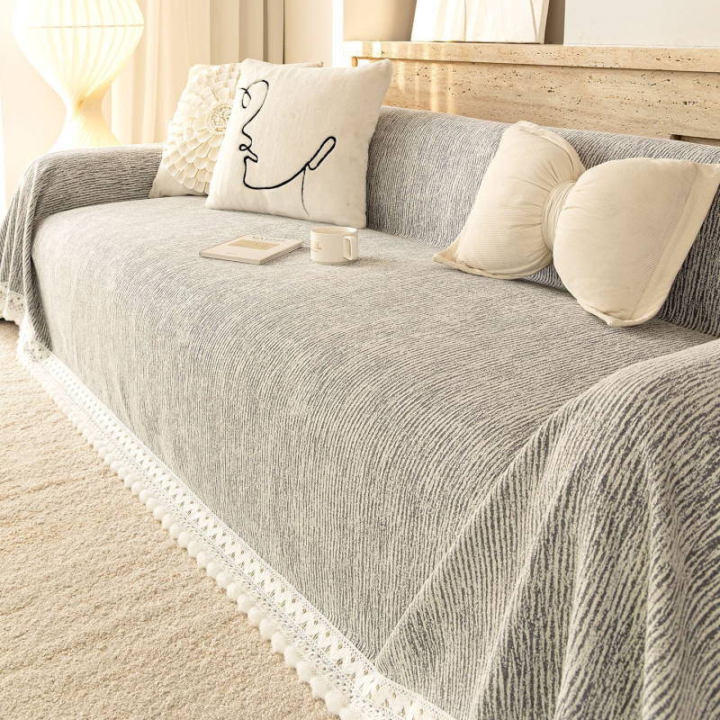 Șal pentru canapea din chenille | utilizare universală | stil minimalist | design din țesătură