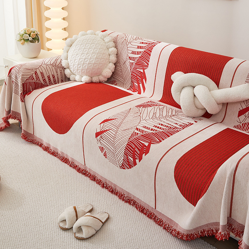 Husa de canapea din chenille, culoare solidă, potrivire universală, stil festiv