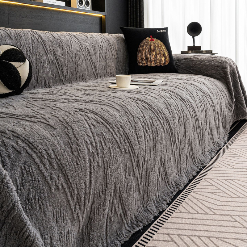 Husă pentru canapea din catifea, model în dungP, potrivire universală, stil minimalist modern, personalizare disponibilă