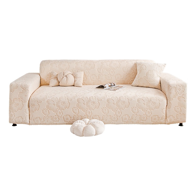 Husă de canapea din lână – model floral, pentru canapelele modulare, protecție împotriva zgârieturilor pisicilor, acoperire de 360°