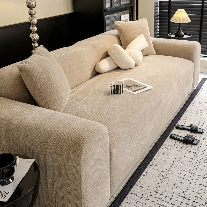 Husă canapea (chenille; potrivire universală; stil minimalist; model solid)