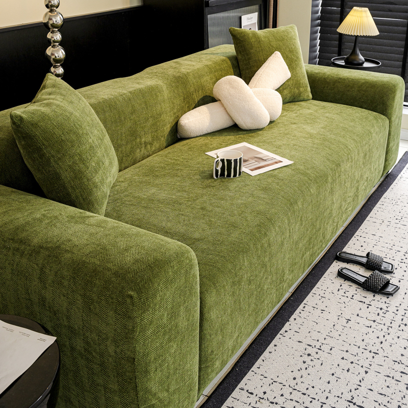 Husă canapea (chenille; potrivire universală; stil minimalist; model solid)